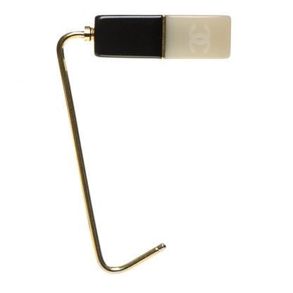 Chanel Resin CC Purse Hook Black White 1 of 3