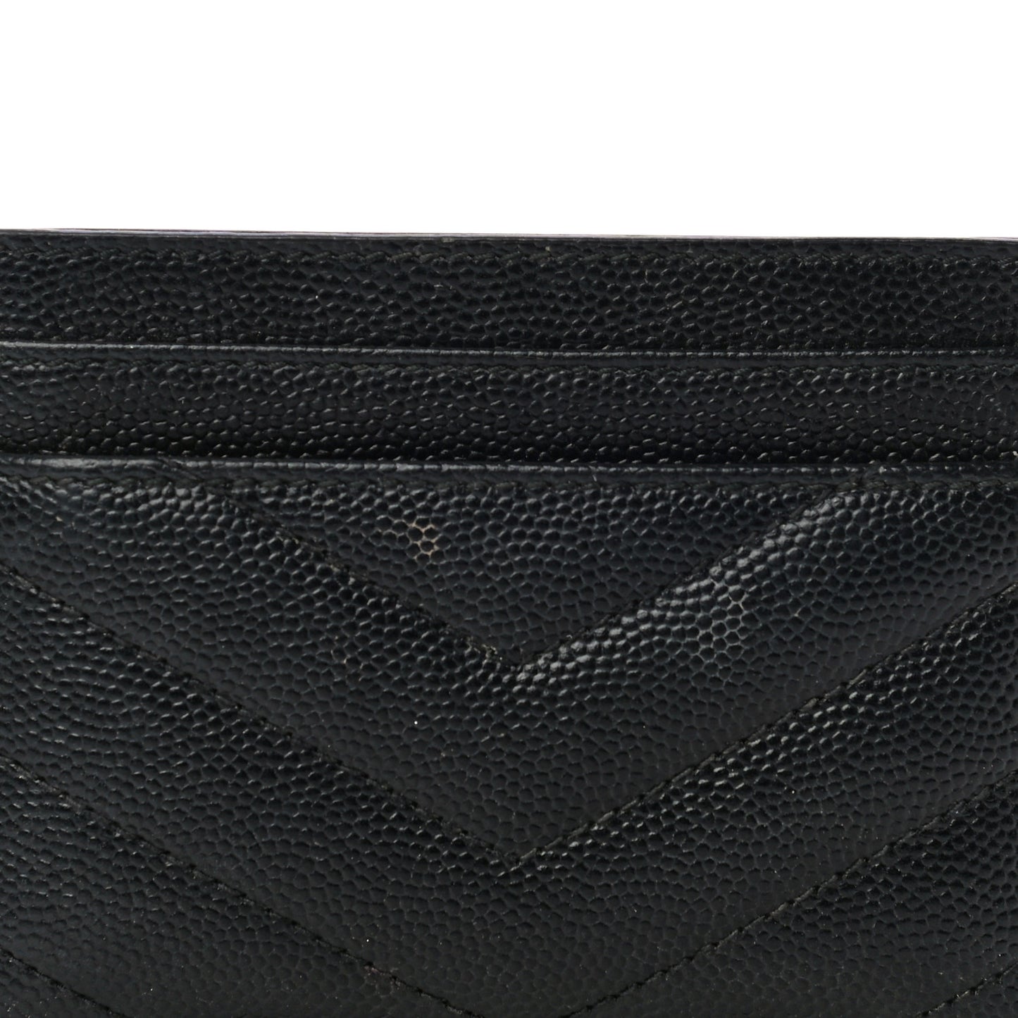 Grain De Poudre Matelasse Chevron Monogram Credit Card Case Black