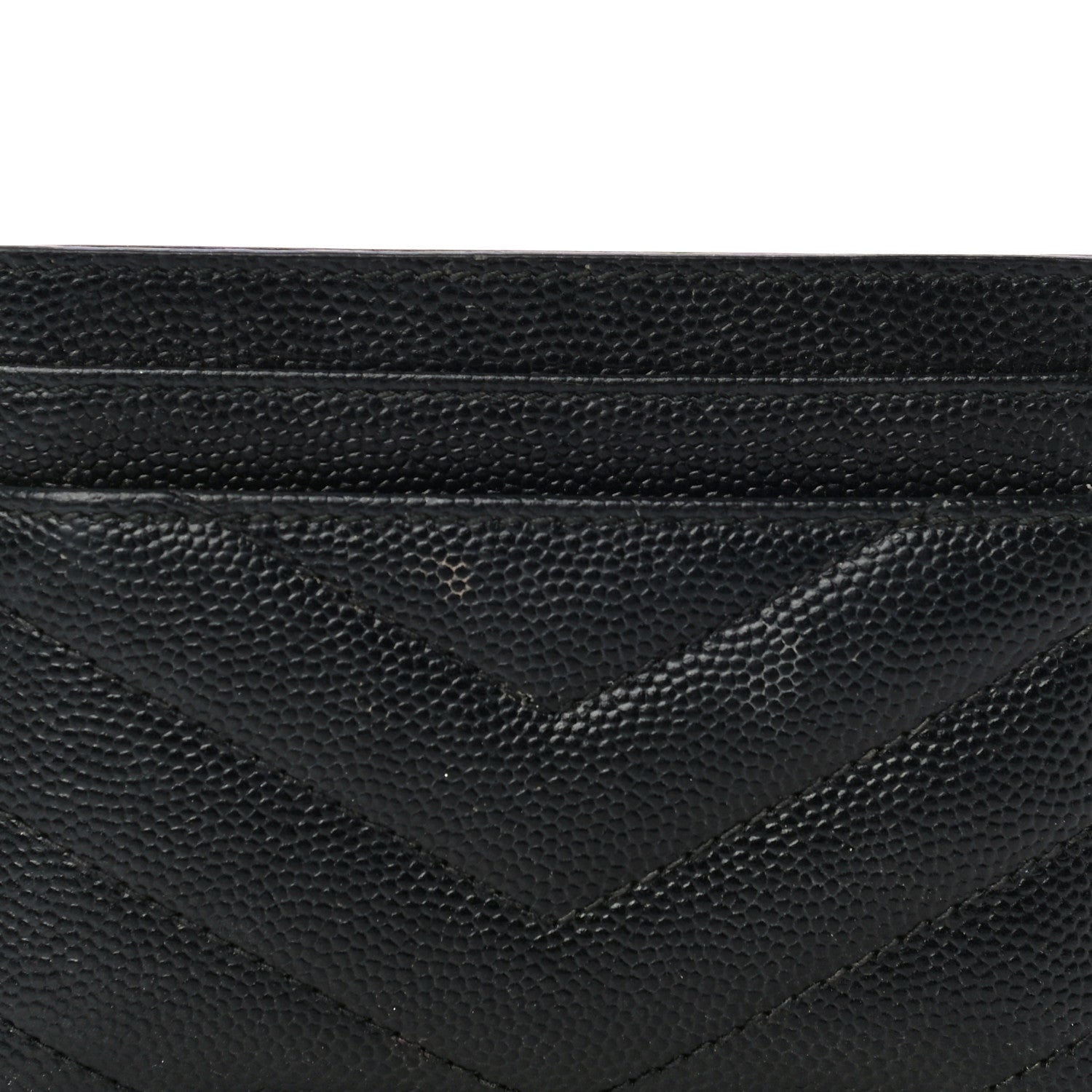 Saint Laurent Grain De Poudre Matelasse Chevron Monogram Credit Card Case Black 13 of 13