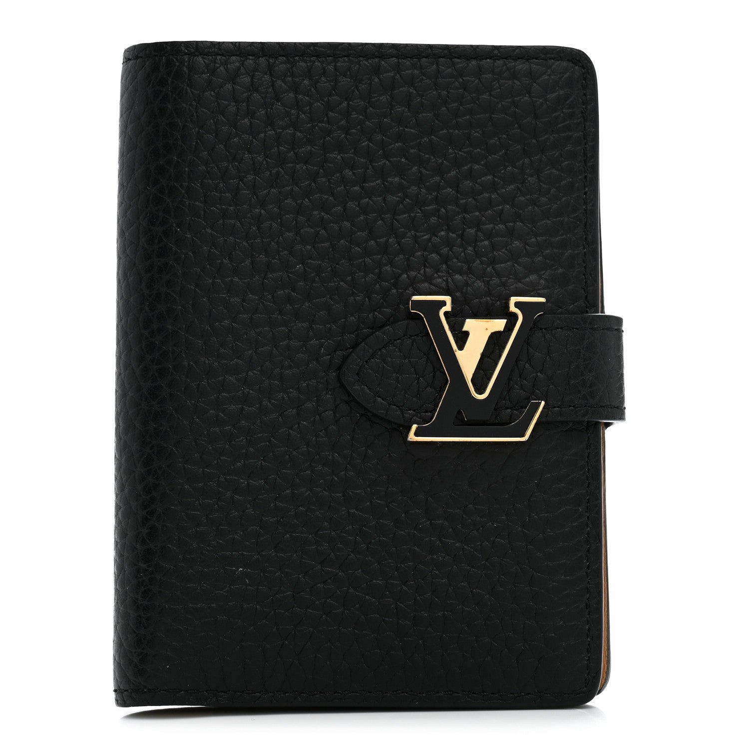 Louis Vuitton Taurillon Capucines Vertical Compact Wallet Black 1 of 8