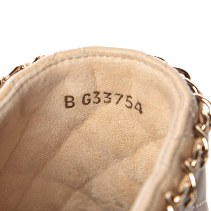 Chanel Lambskin Grosgrain Quilted CC Chain Espadrille Mules 41 Beige Black 6 of 8