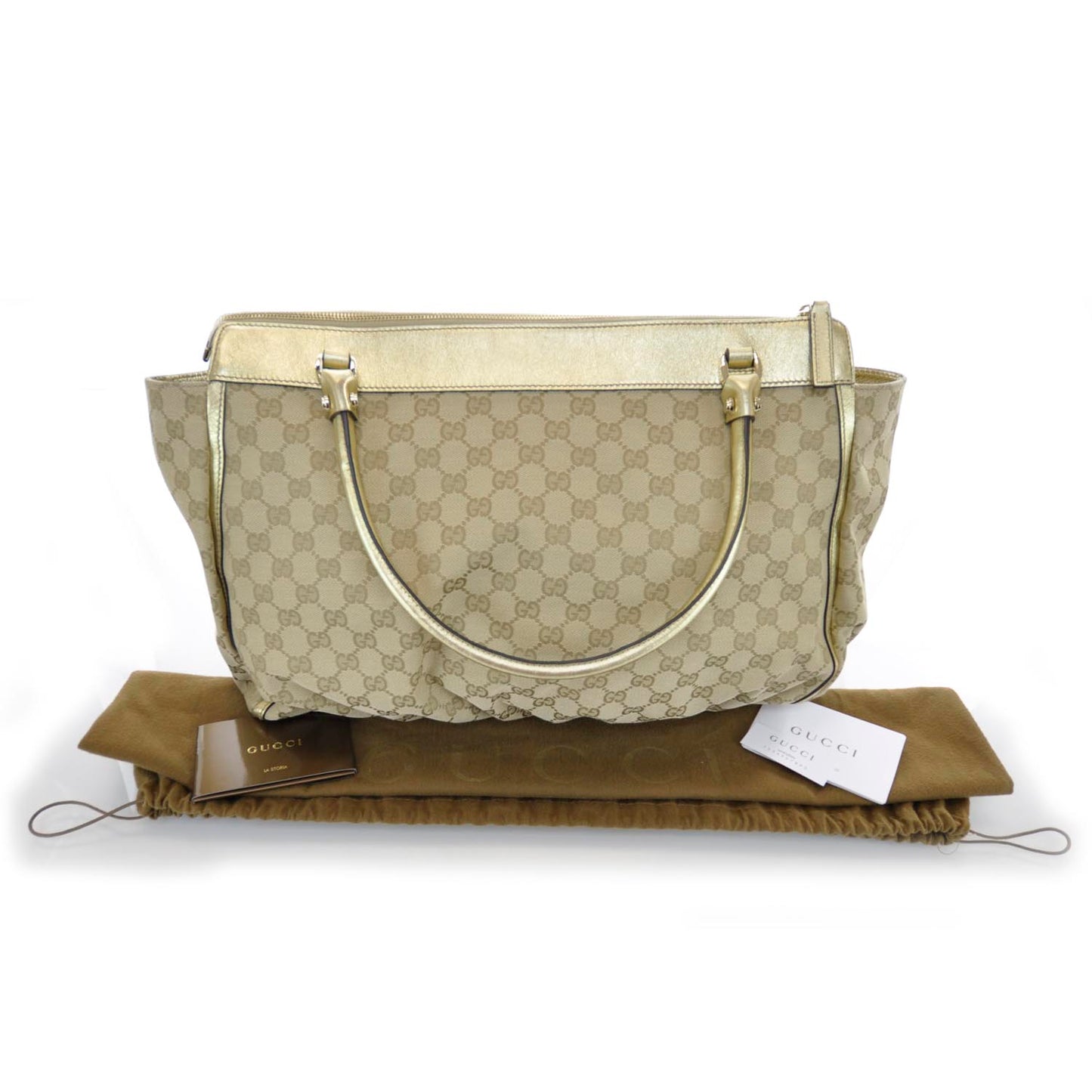 Monogram D Gold Tote Metallic Gold