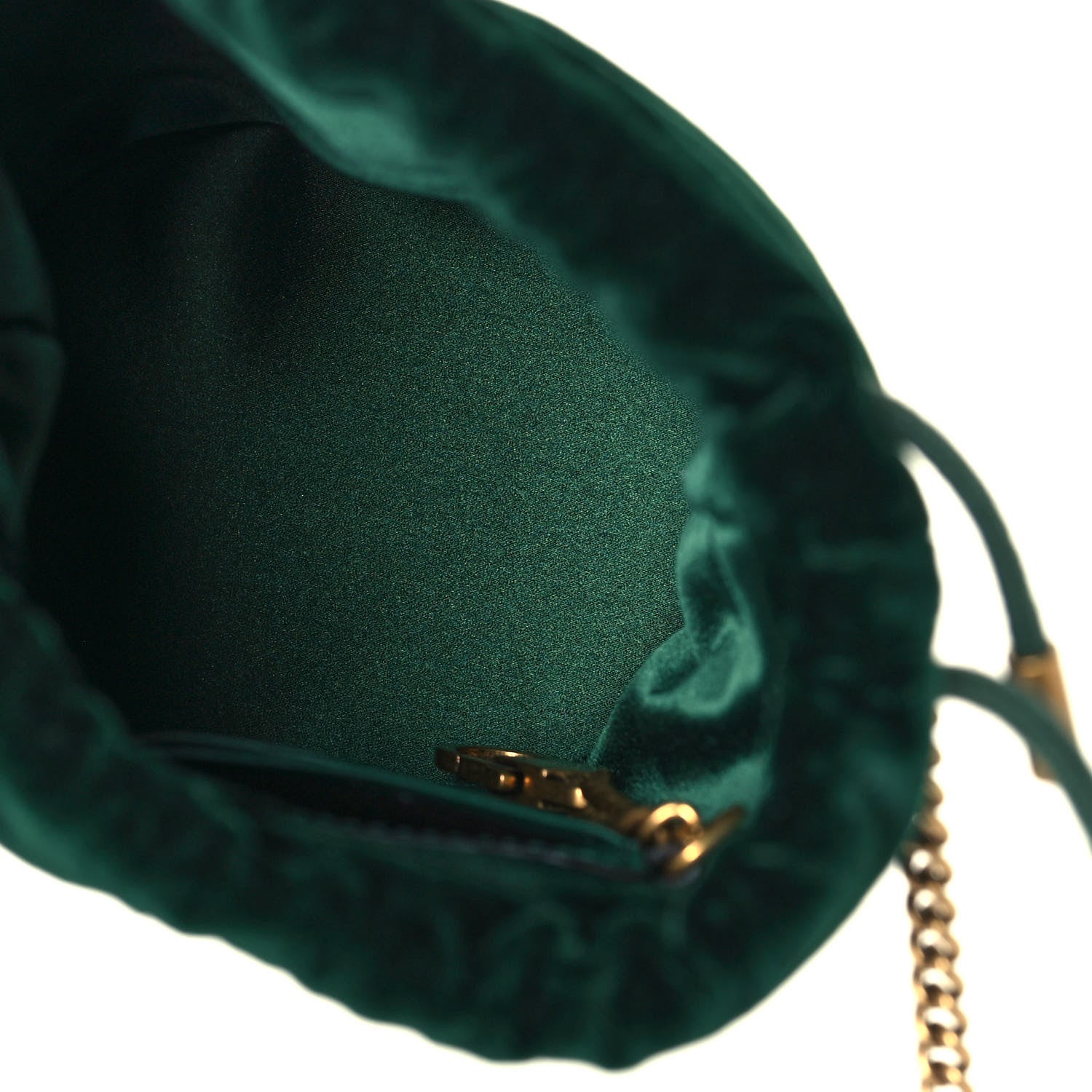 Gucci Velvet Matelasse Mini GG Marmont 2.0 Bucket Bag Dark Green 9 of 12