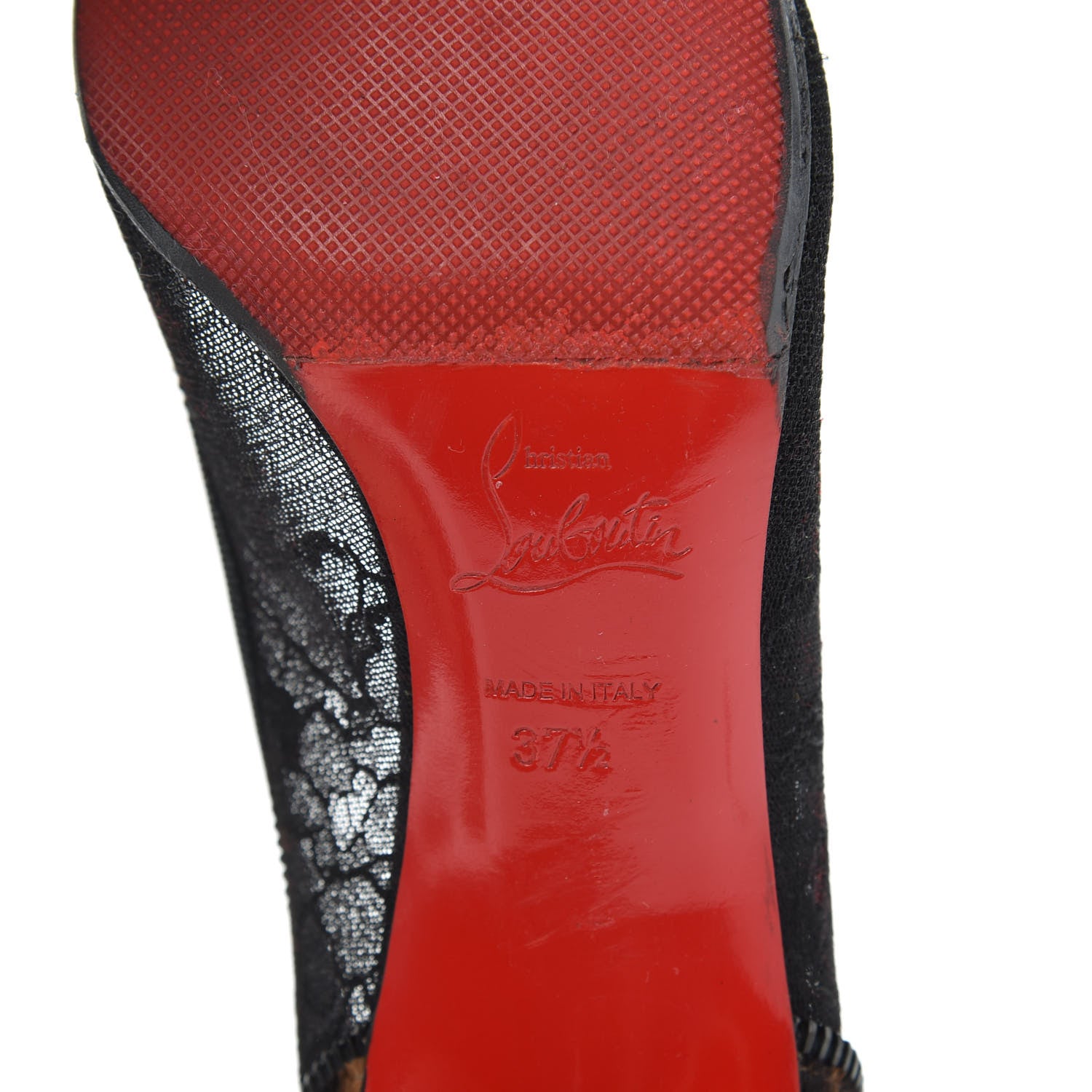 Christian Louboutin Pony Hair Lace Leopard Souris 70 Pumps 37.5 Black 7 of 10