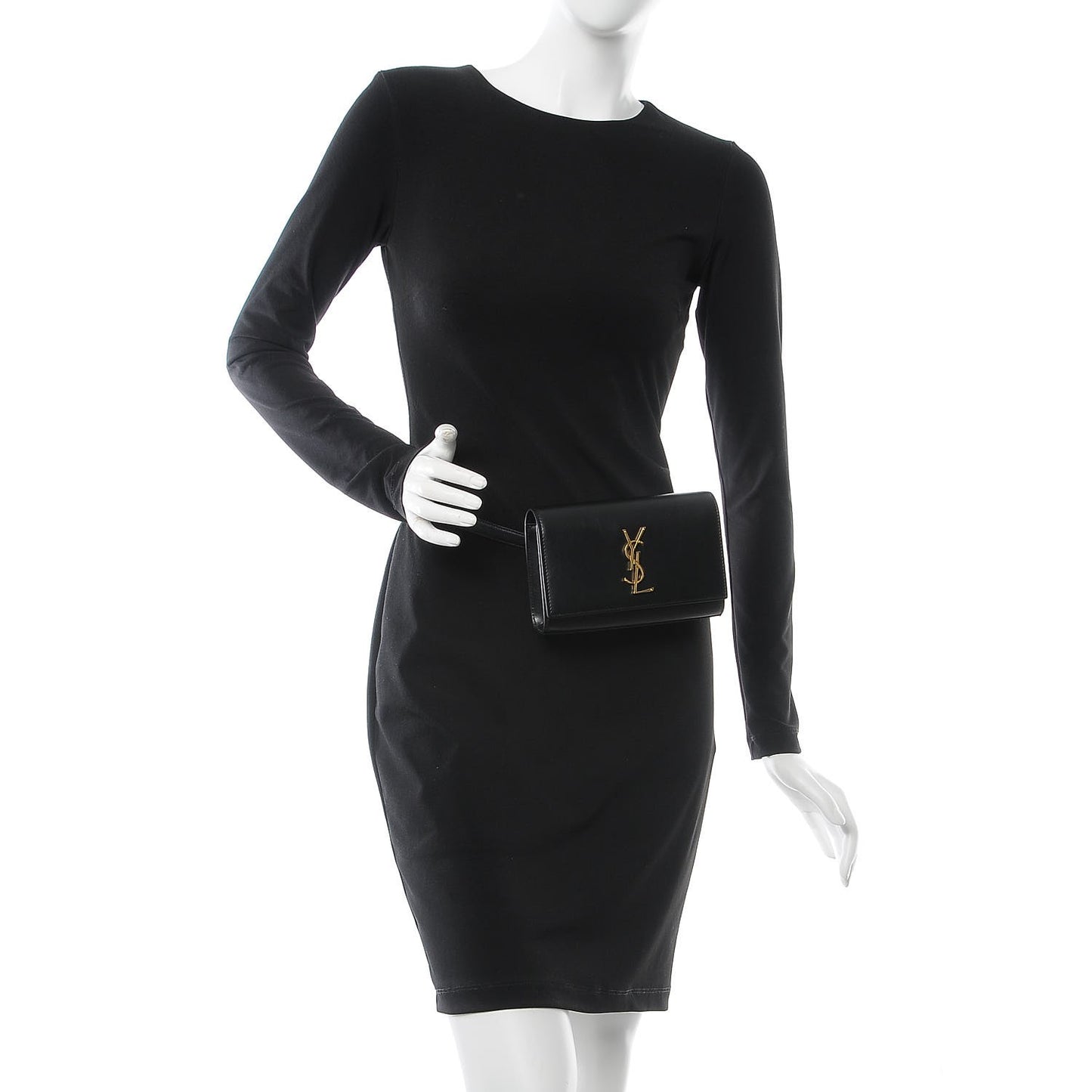 Smooth Calfskin Monogram Kate Belt Bag Black