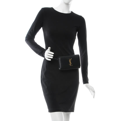 Saint Laurent Smooth Calfskin Monogram Kate Belt Bag Black 2 of 14