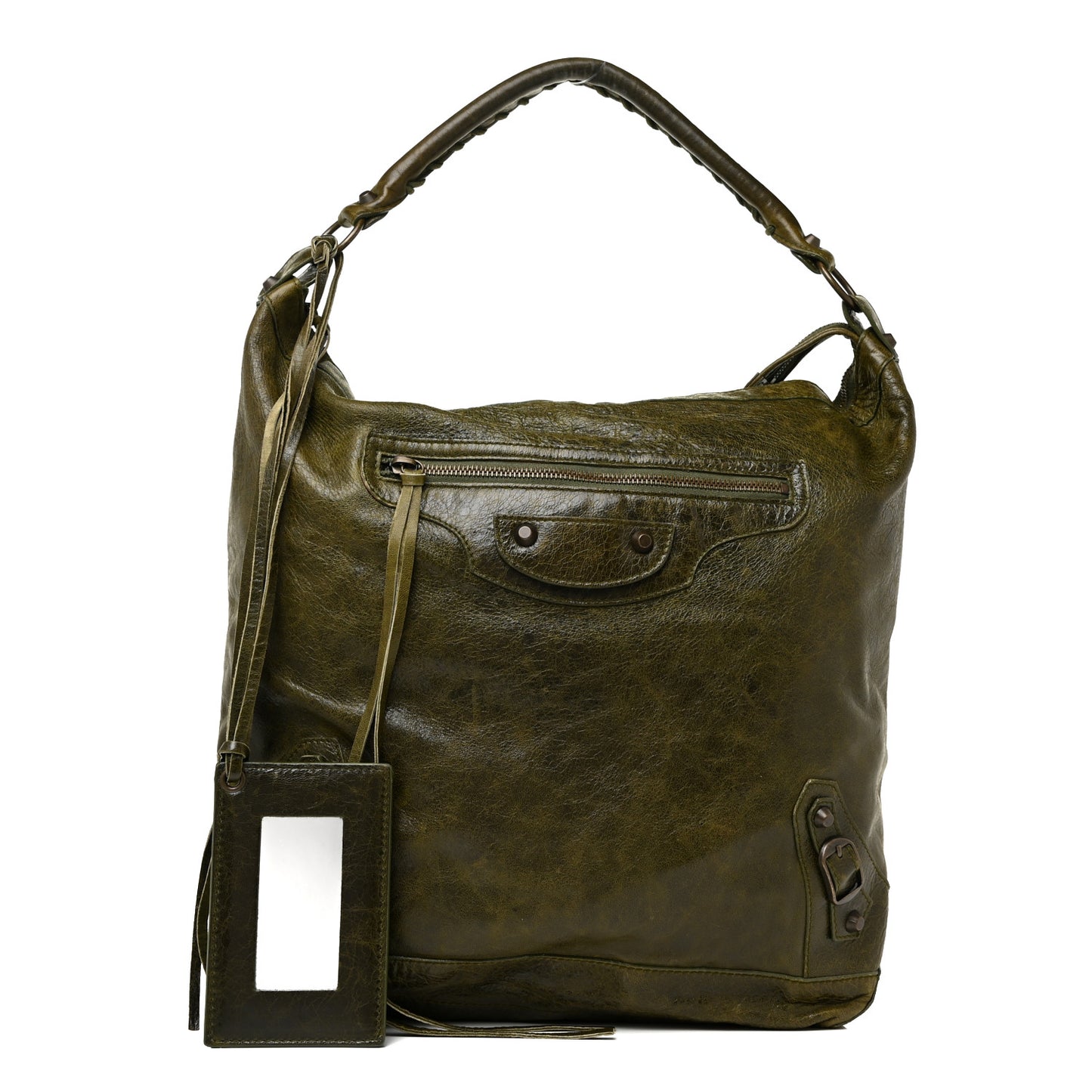 Agneau Classic Hardware Day Hobo Olive