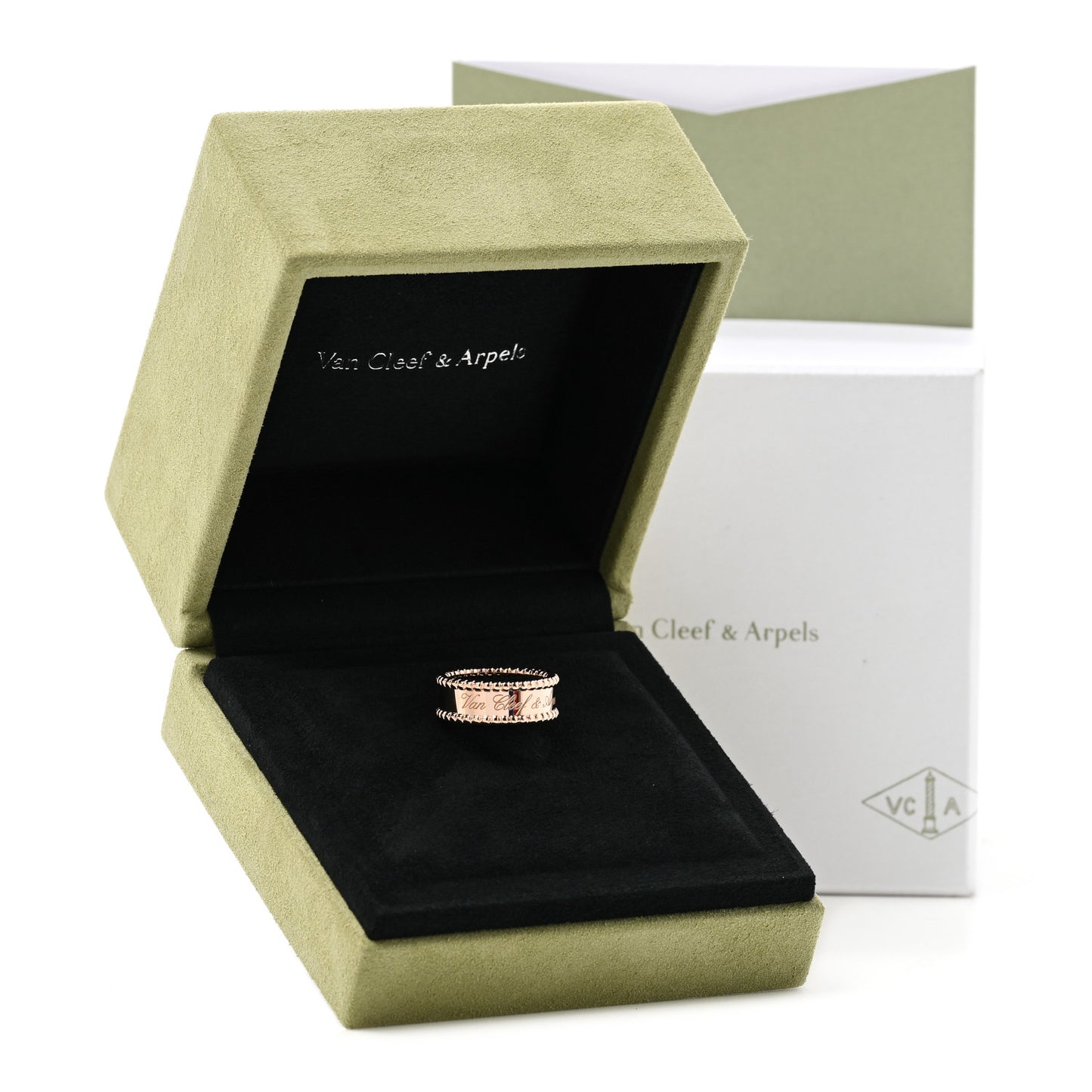 18K Rose Gold Perlee Signature Ring 55 7.25