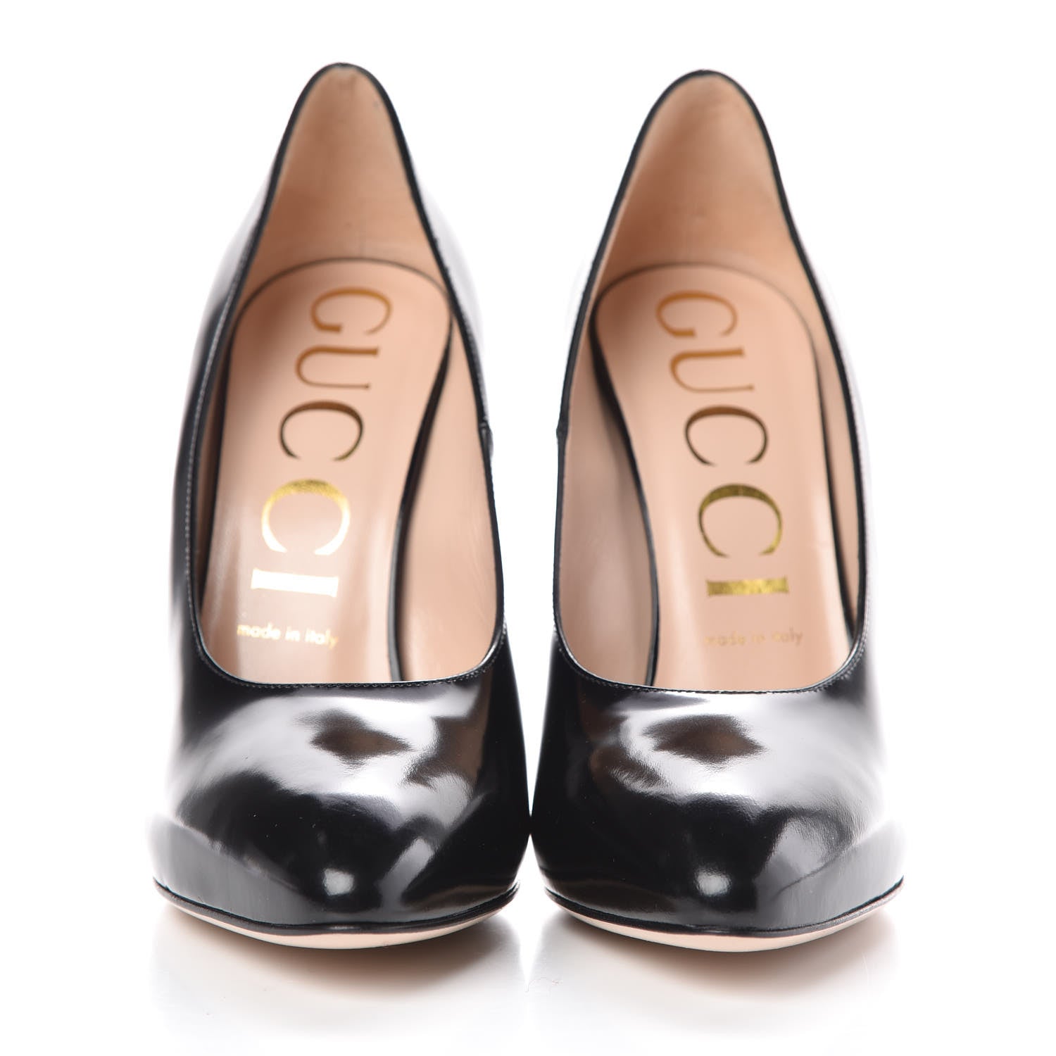 Gucci Polished Calfskin Regent Pumps 39.5 Black 2 of 8