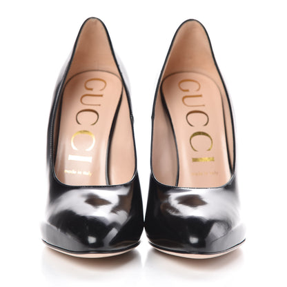 Gucci Polished Calfskin Regent Pumps 39.5 Black 2 of 8