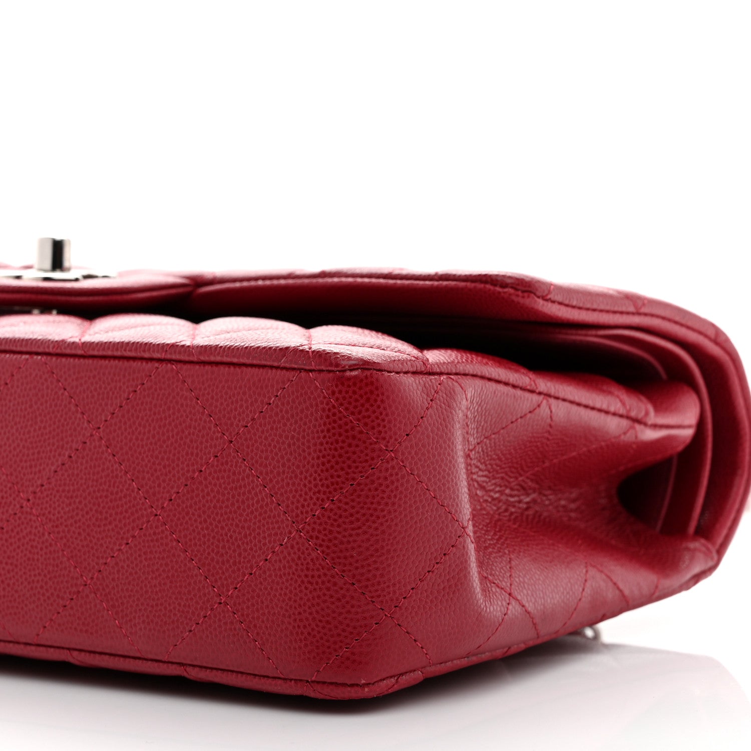 Chanel Caviar Quilted Medium Double Flap Dark Red 10 of 10