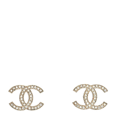Chanel Crystal CC Earrings Gold 1 of 4
