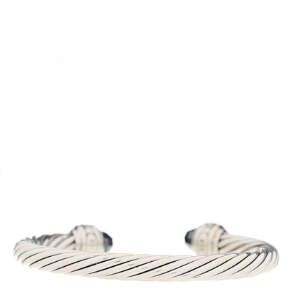 David Yurman Sterling Silver Diamond Hematite 7mm Cable Classics Bracelet 3 of 6