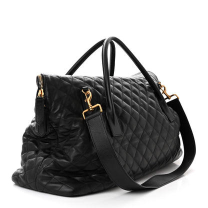 Saint Laurent Calfskin Quilted ES Giant Travel Bag Black 3 of 10