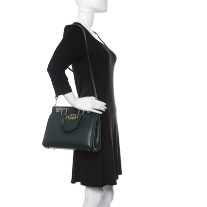 Gucci Grainy Calfskin Small Zumi Top Handle Bag Vintage Green 2 of 9