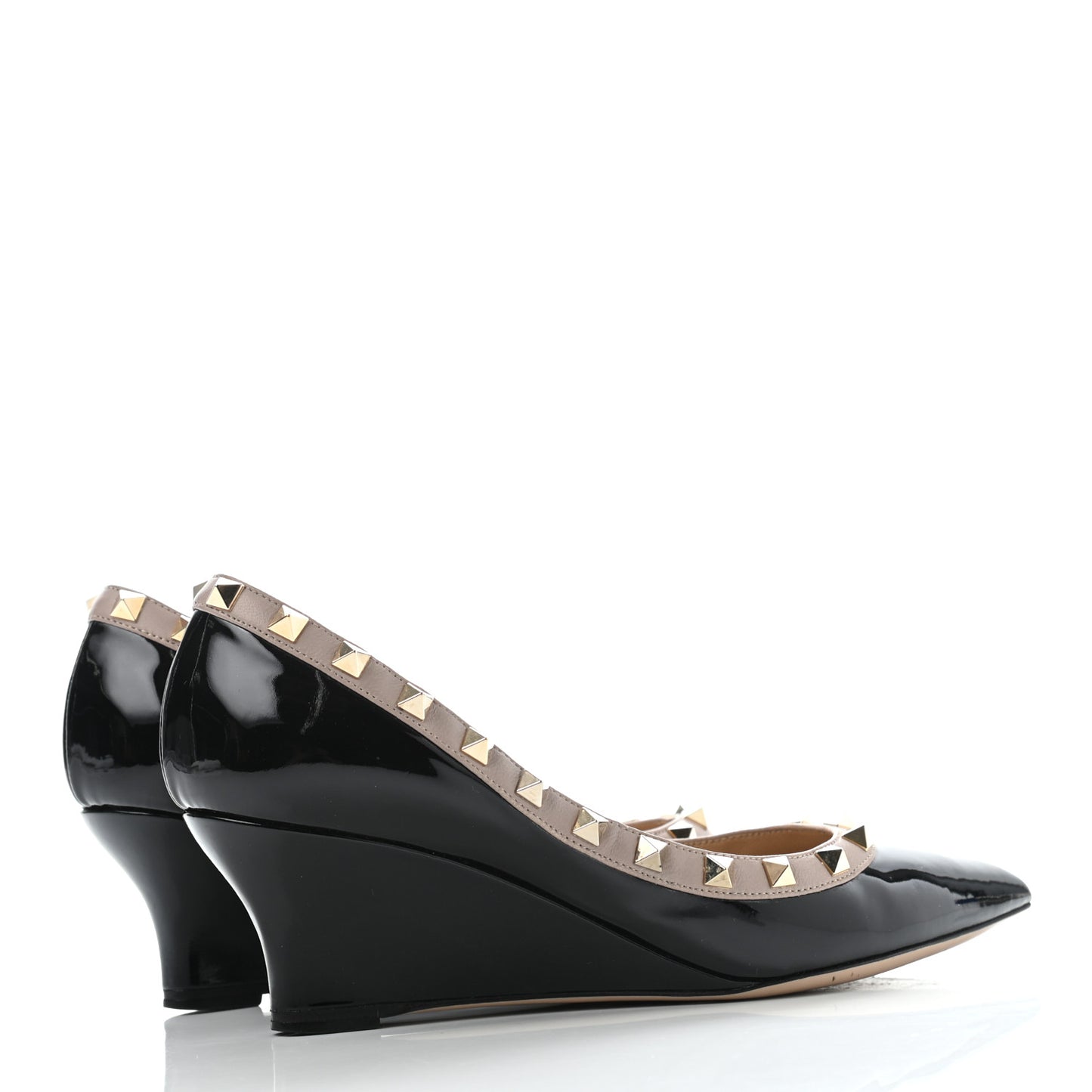 Patent Rockstud 70mm Wedges 37 Black Poudre