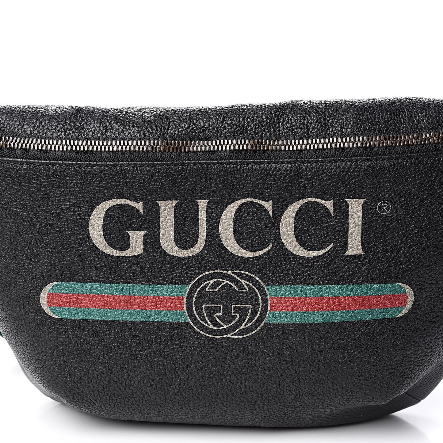 Grained Calfskin Logo Belt Bag Black