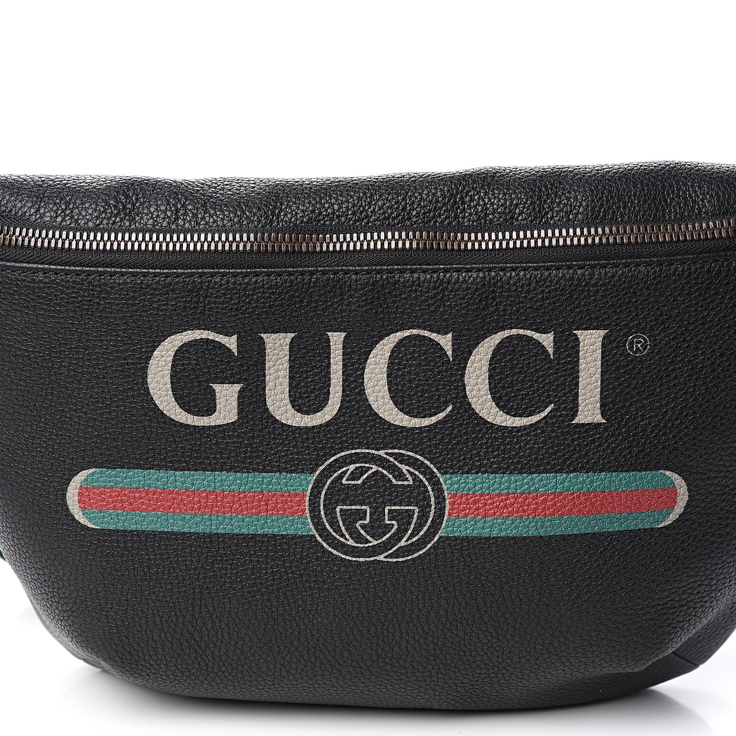 Gucci Grained Calfskin Logo Belt Bag Black 10 of 11