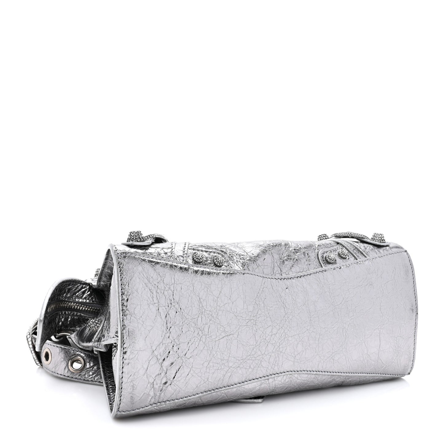 Agneau Arena Crystal Neo Cagole Handbag XS Silver