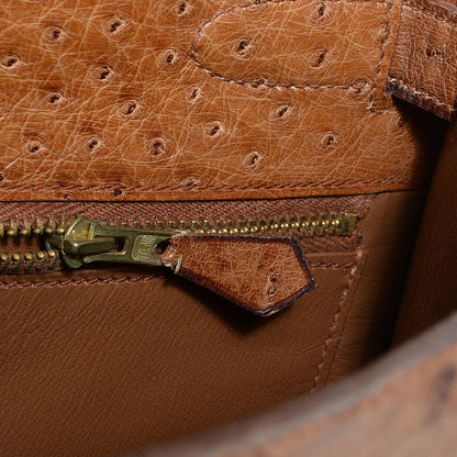 Hermes Ostrich Kelly Sellier 32 Gold 7 of 24