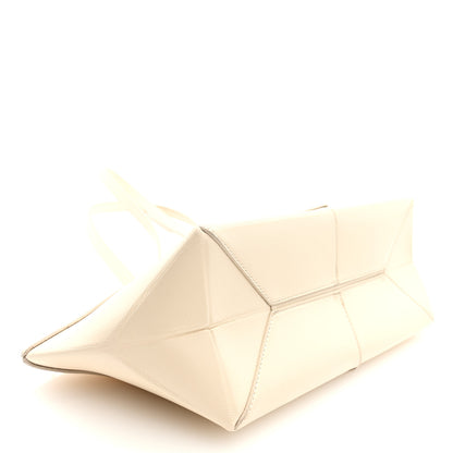 Loewe Shiny Calfskin Mini Cropped Puzzle Fold Tote White 4 of 10