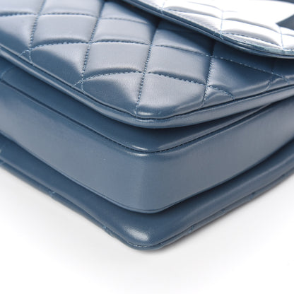 FASHIONPHILE CHANELLambskinQuiltedSmallTrendyCCFlapDualHandleBagBlue 11 of 15