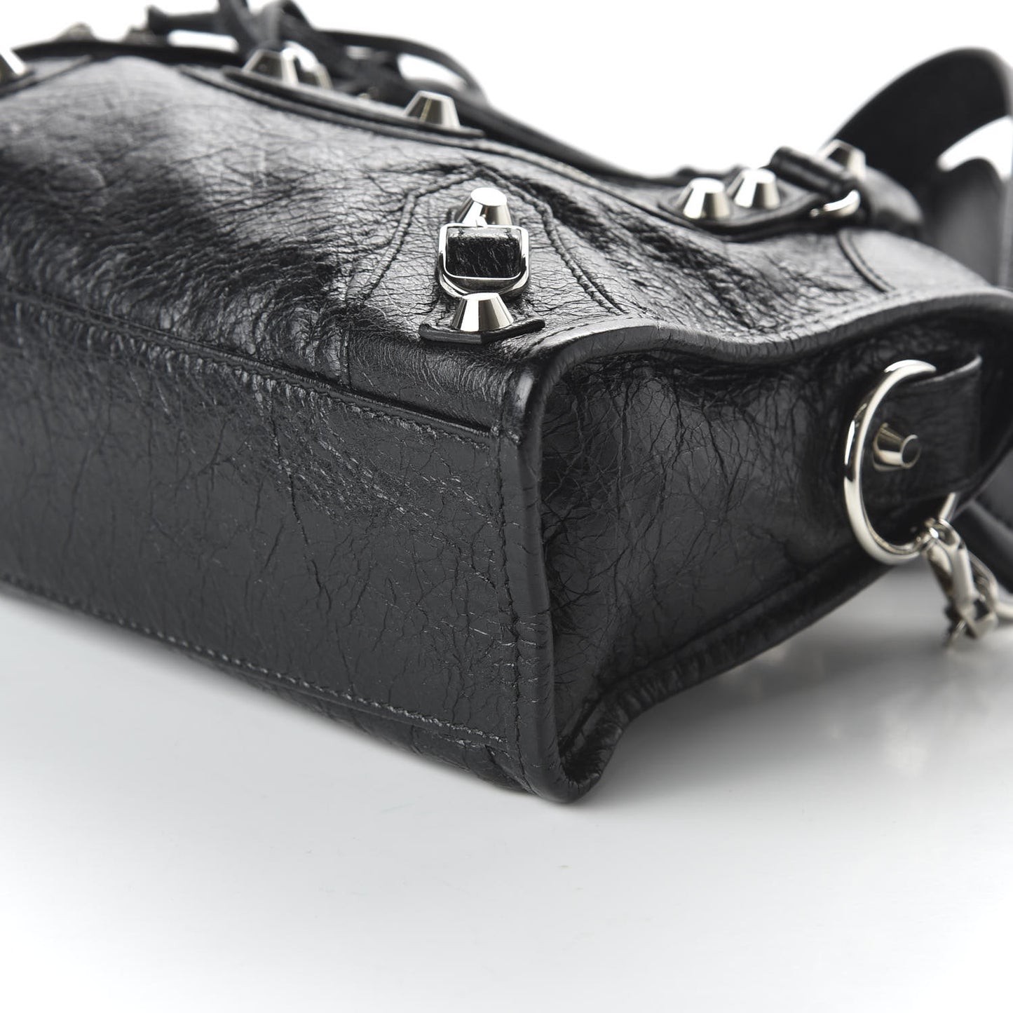 Agneau Classic Silver Hardware Mini City Black