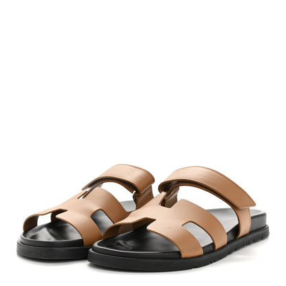 Hermes Calfskin Womens Chypre Sandals 40 Gold 4 of 11