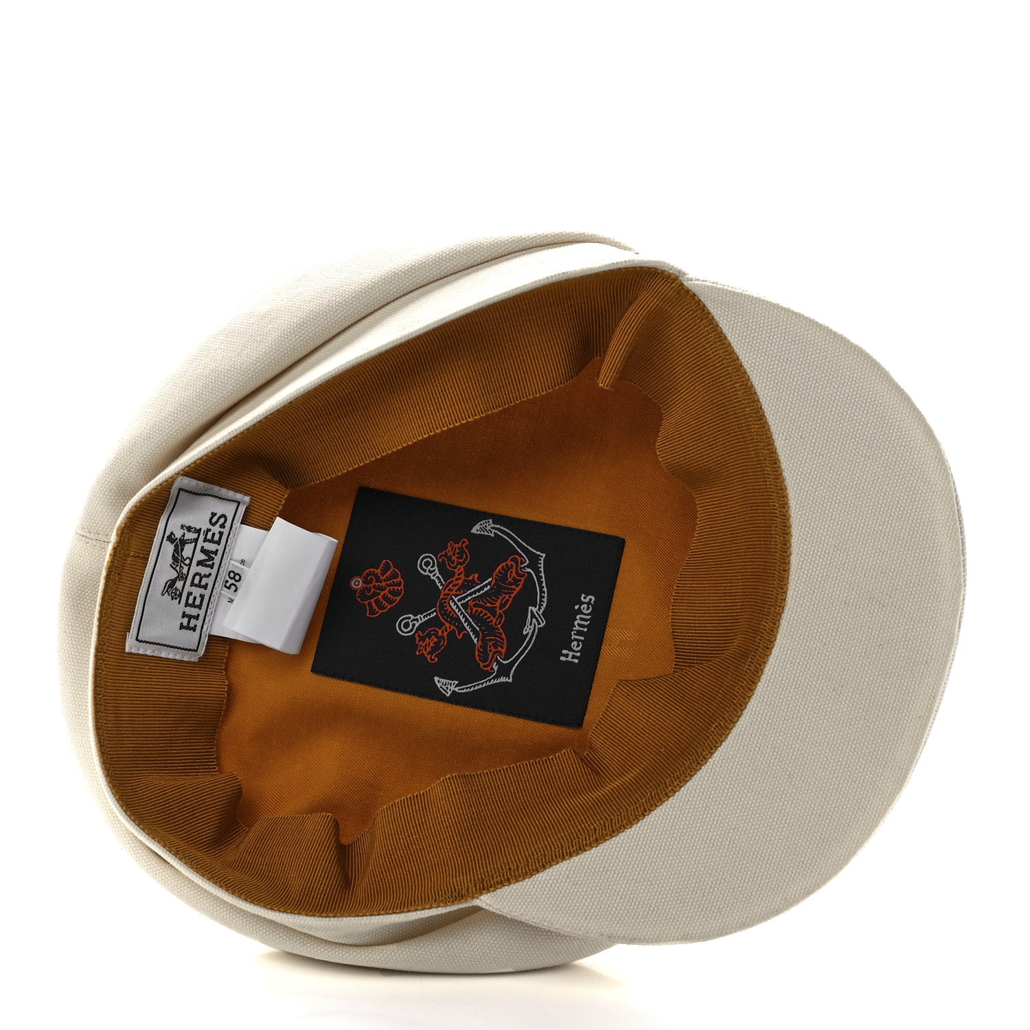 Hermes Cotton Womens Vauban Cap 58 Ecru 6 of 9