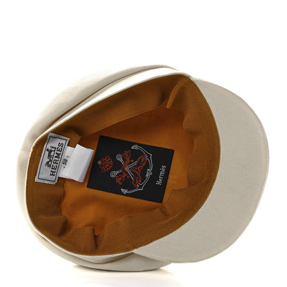 Hermes Cotton Womens Vauban Cap 58 Ecru 6 of 9