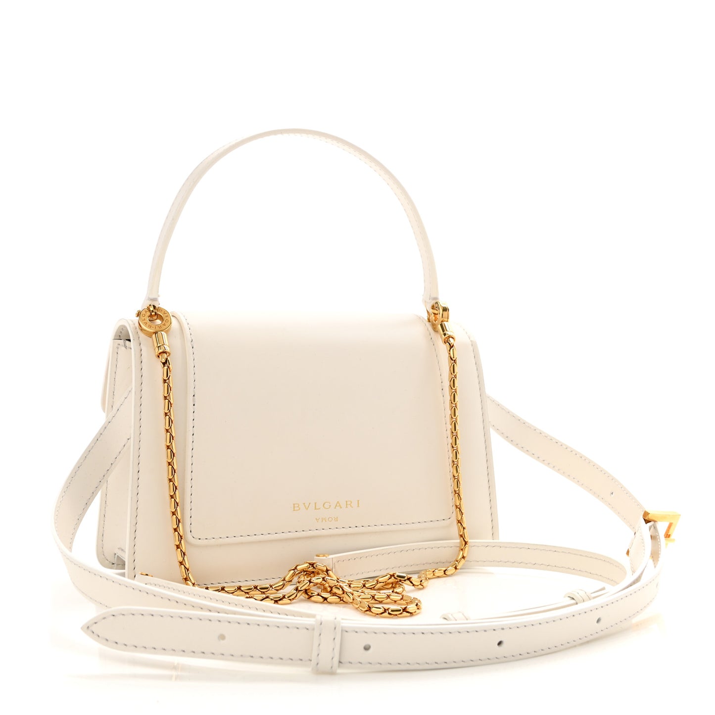 x ALEXANDER WANG Calfskin Serpenti Top Handle Belt Bag White
