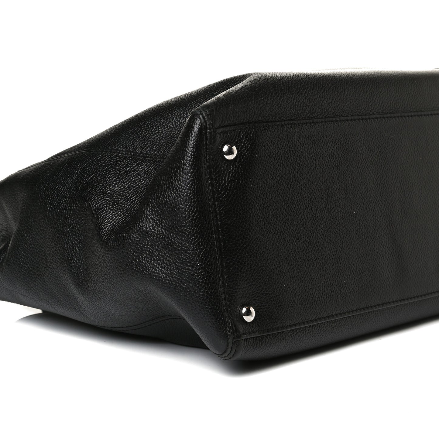 Calfskin Cerf Executive Shopper Tote Black
