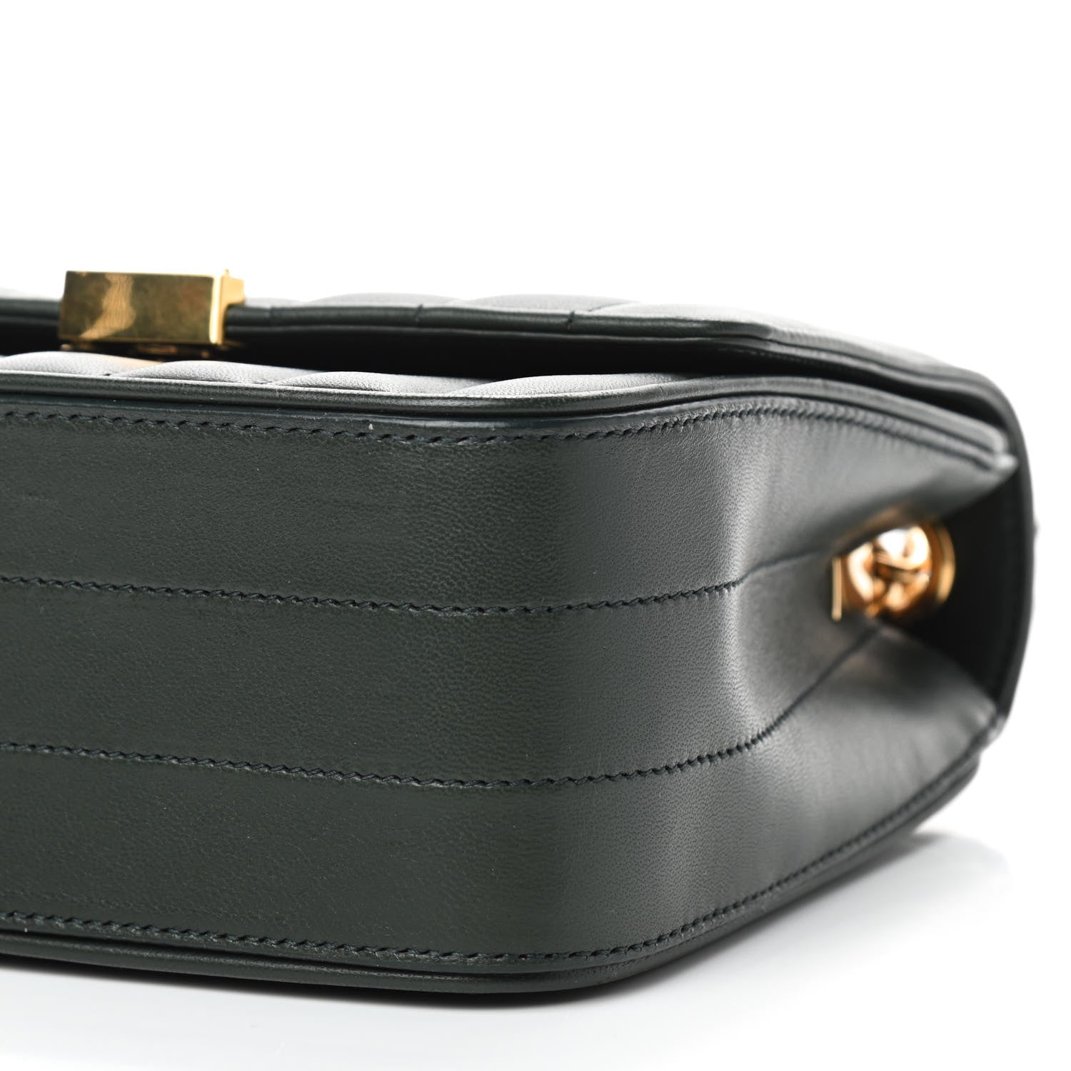 Saint Laurent Lambskin Matelasse Monogram Medium Vicky Chain Bag Algae 7 of 10