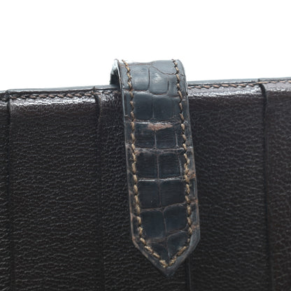 Hermes Matte Alligator Bearn Wallet Chocolate 6 of 6