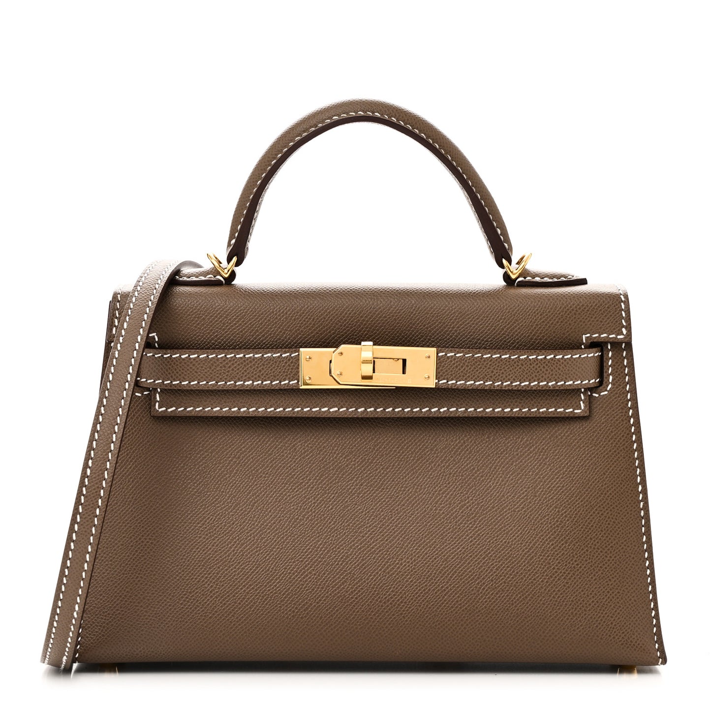 Madame Calfskin Mini Kelly Sellier 20 Etoupe