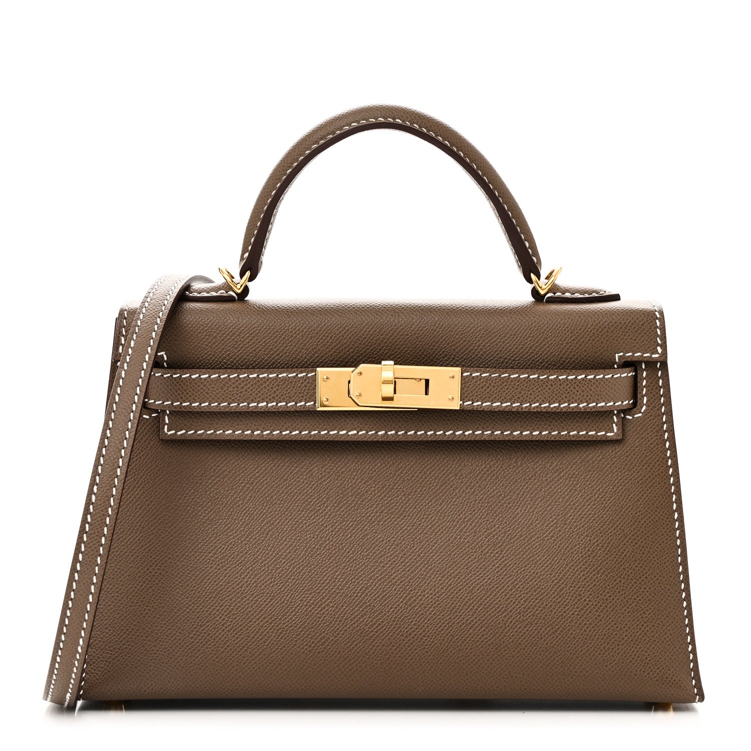 Hermes Madame Calfskin Mini Kelly Sellier 20 Etoupe 1 of 10