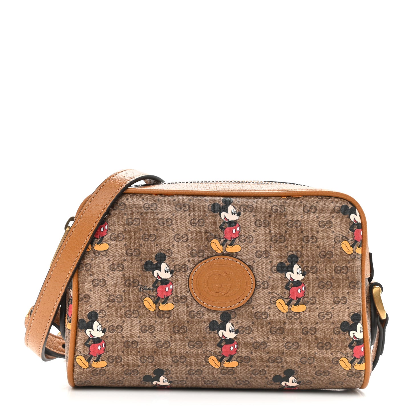 X DISNEY Mini Vintage GG Supreme Monogram Mickey Mouse Shoulder Bag Beige Vintage Sun Oil