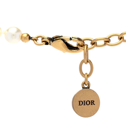 Christian Dior Pearl CD Crystal Montaigne Choker Necklace Gold 5 of 6