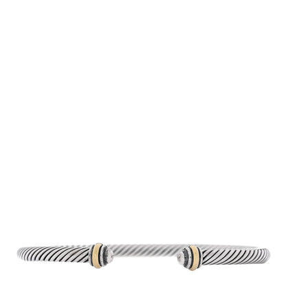 David Yurman Sterling Silver 18K Yellow Gold 4mm Cable Classics Bracelet 1 of 4