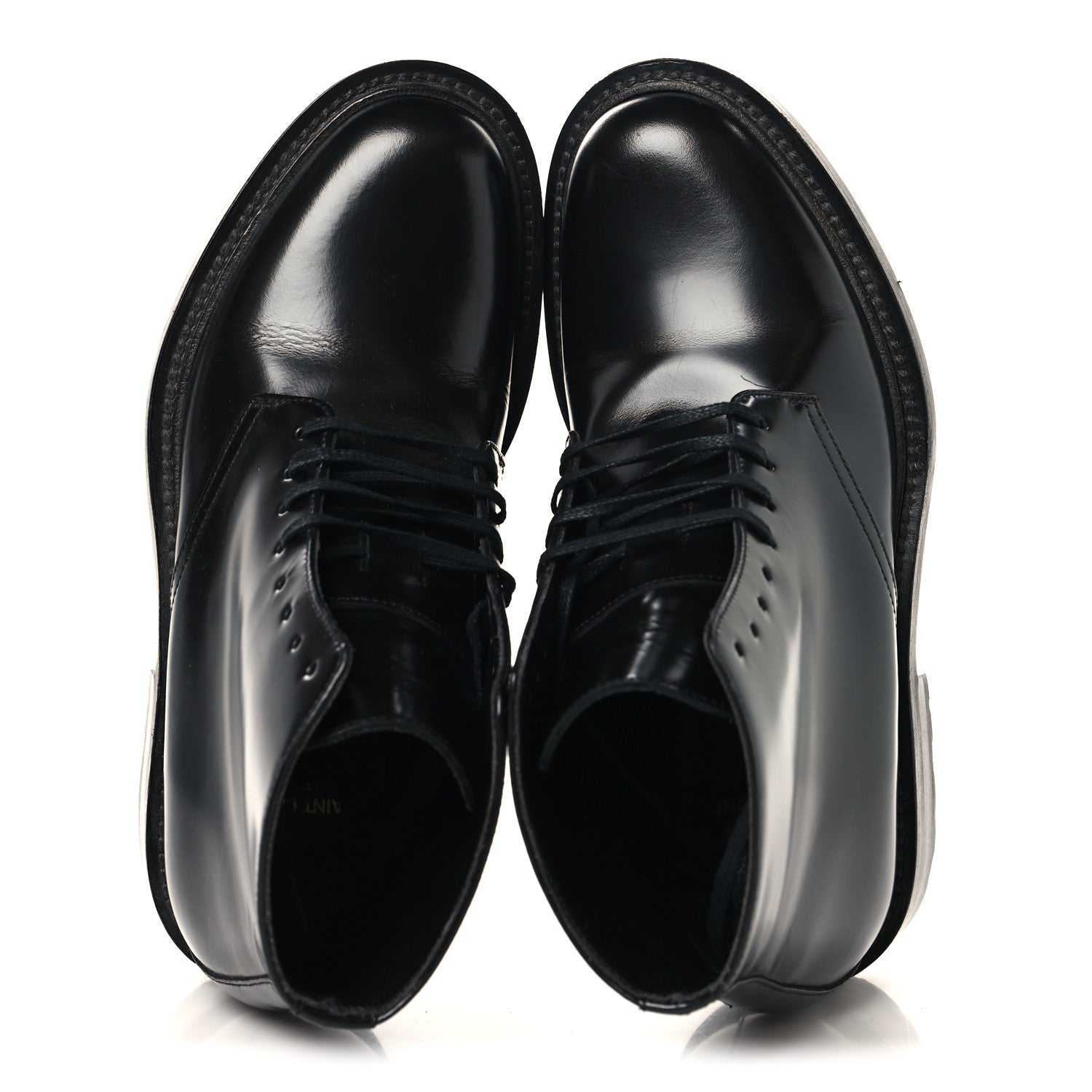 Saint Laurent Calfskin Womens Army Combat Boots 36 Black 2 of 9