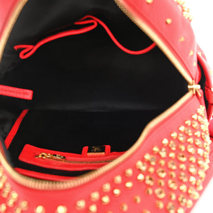 MCM Calfskin Swarovski Small Stark Diamond Backpack Red 5 of 13