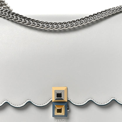 Fendi Vitello Liberty Scalloped Studded Kan I Shoulder Bag Grigio Perla 9 of 11