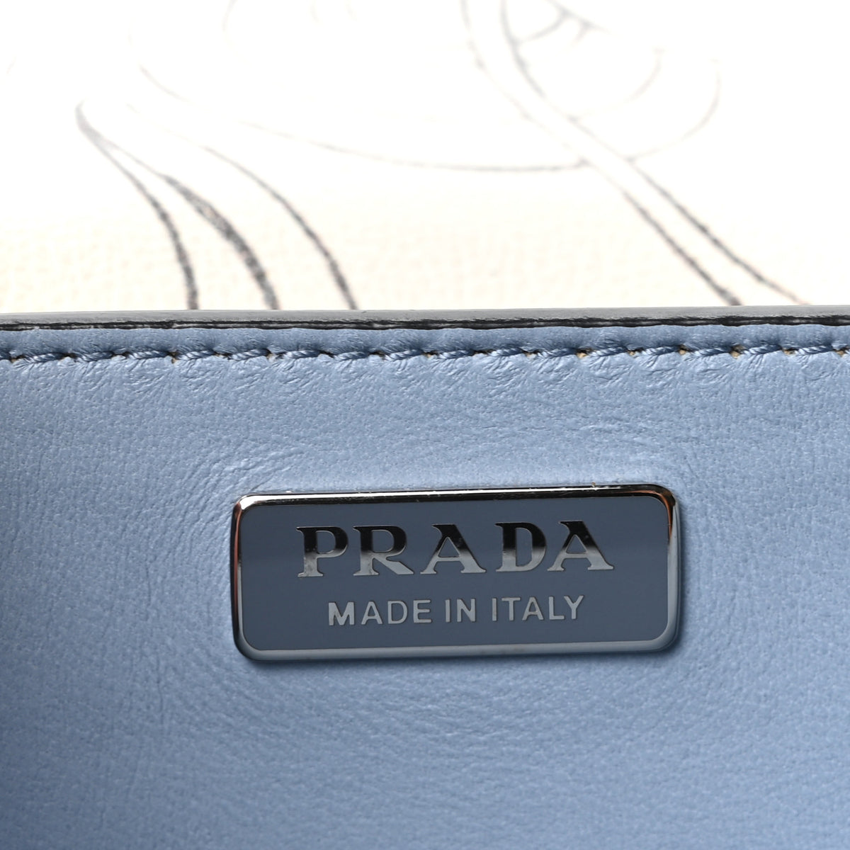 Prada X JAMES JEAN Glace Calfskin Rabbit Print Cahier Bag Opaline 10 of 17