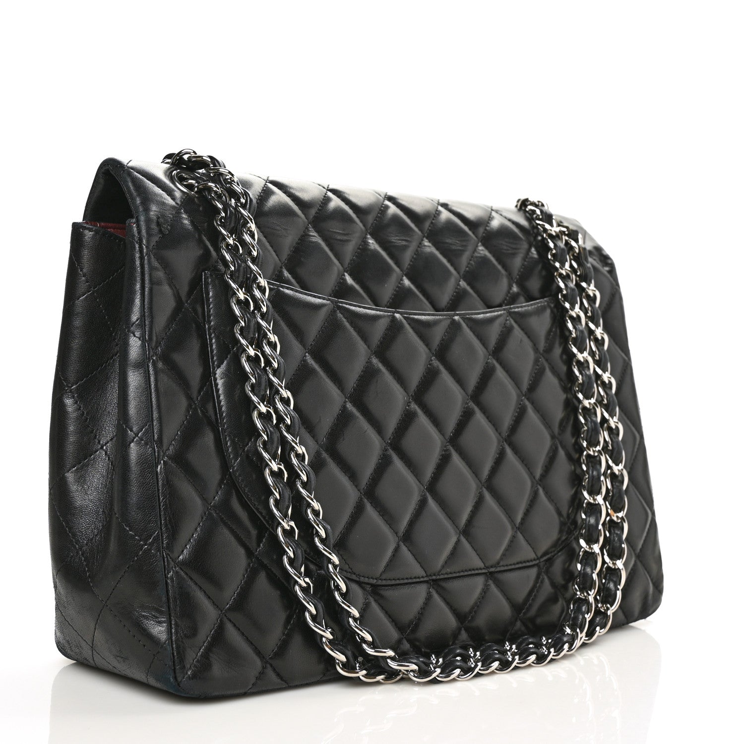 Chanel Lambskin Quilted Maxi Single Flap Black 3 of 10