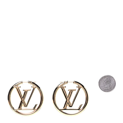 Louis Vuitton Metal Louise Hoop Earrings Gold 2 of 5