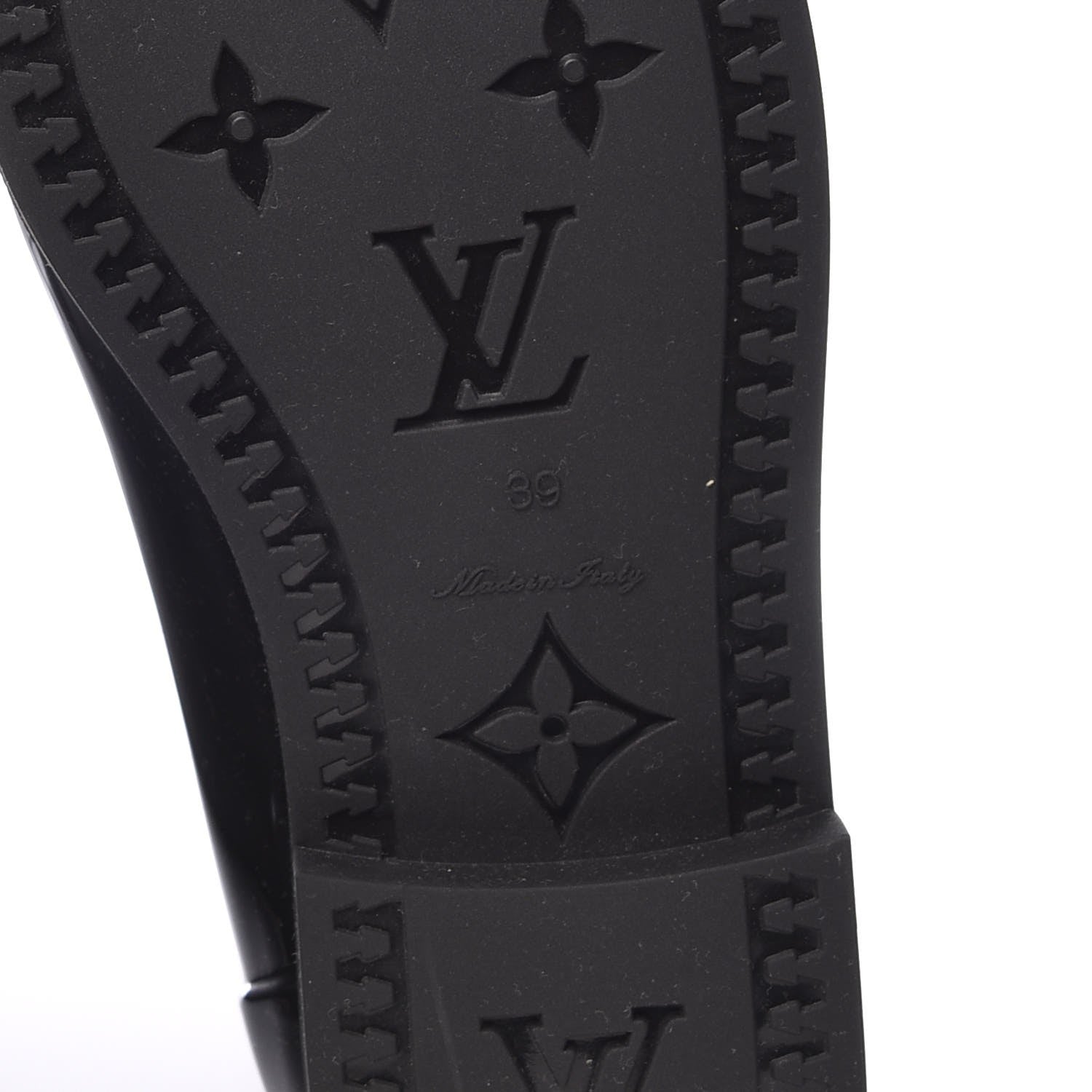 Louis Vuitton Rubber Embossed Monogram Drops High Rain Boots 39 Black 6 of 7