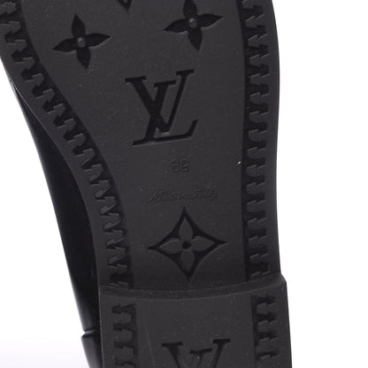 Louis Vuitton Rubber Embossed Monogram Drops High Rain Boots 39 Black 6 of 7