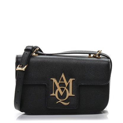 Alexander McQueen Grained Calfskin Small Insignia Flap Black 1 of 7