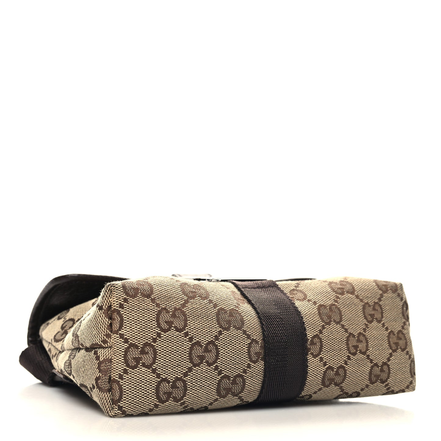 GG Monogram Buckle Belt Bag Dark Brown