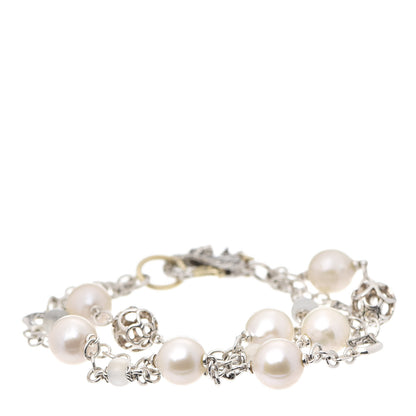 John Hardy Sterling Silver 18k Yellow Gold Pearl Moonstone Ruby Naga Dragon Three Strand Bracelet 1 of 5